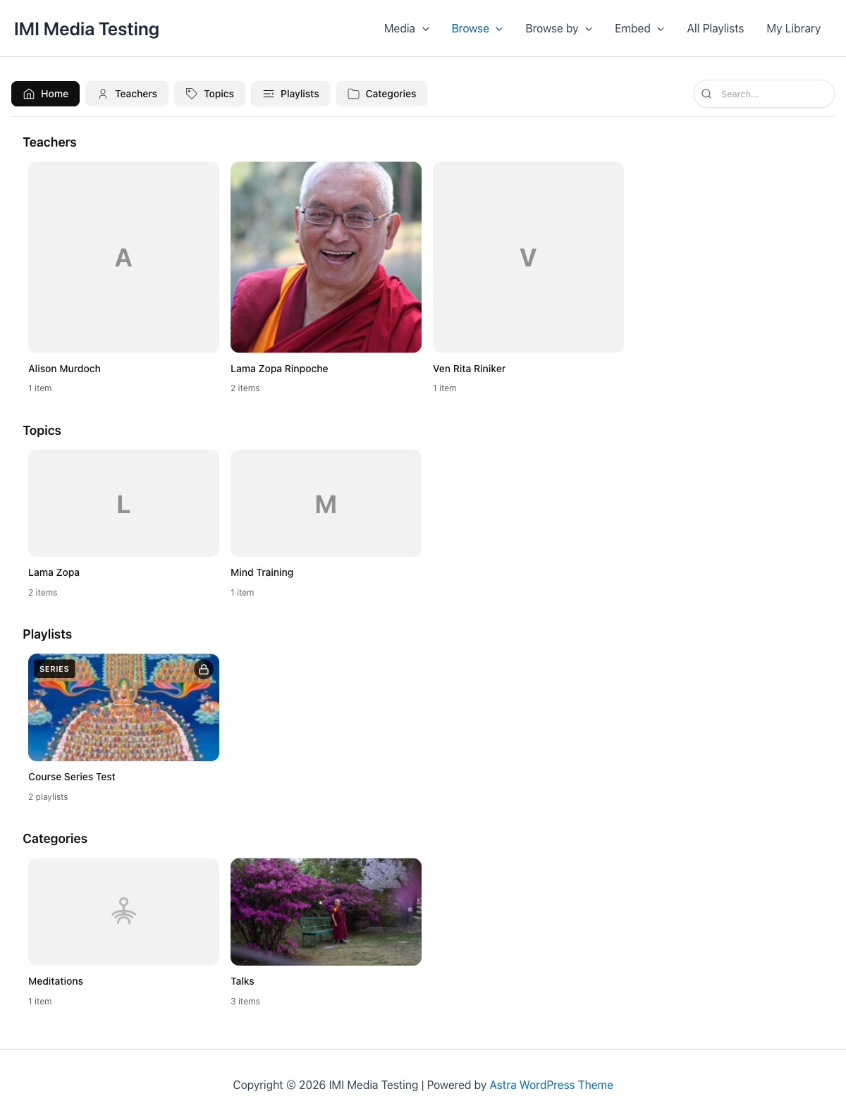 MindfulMedia Browse Page