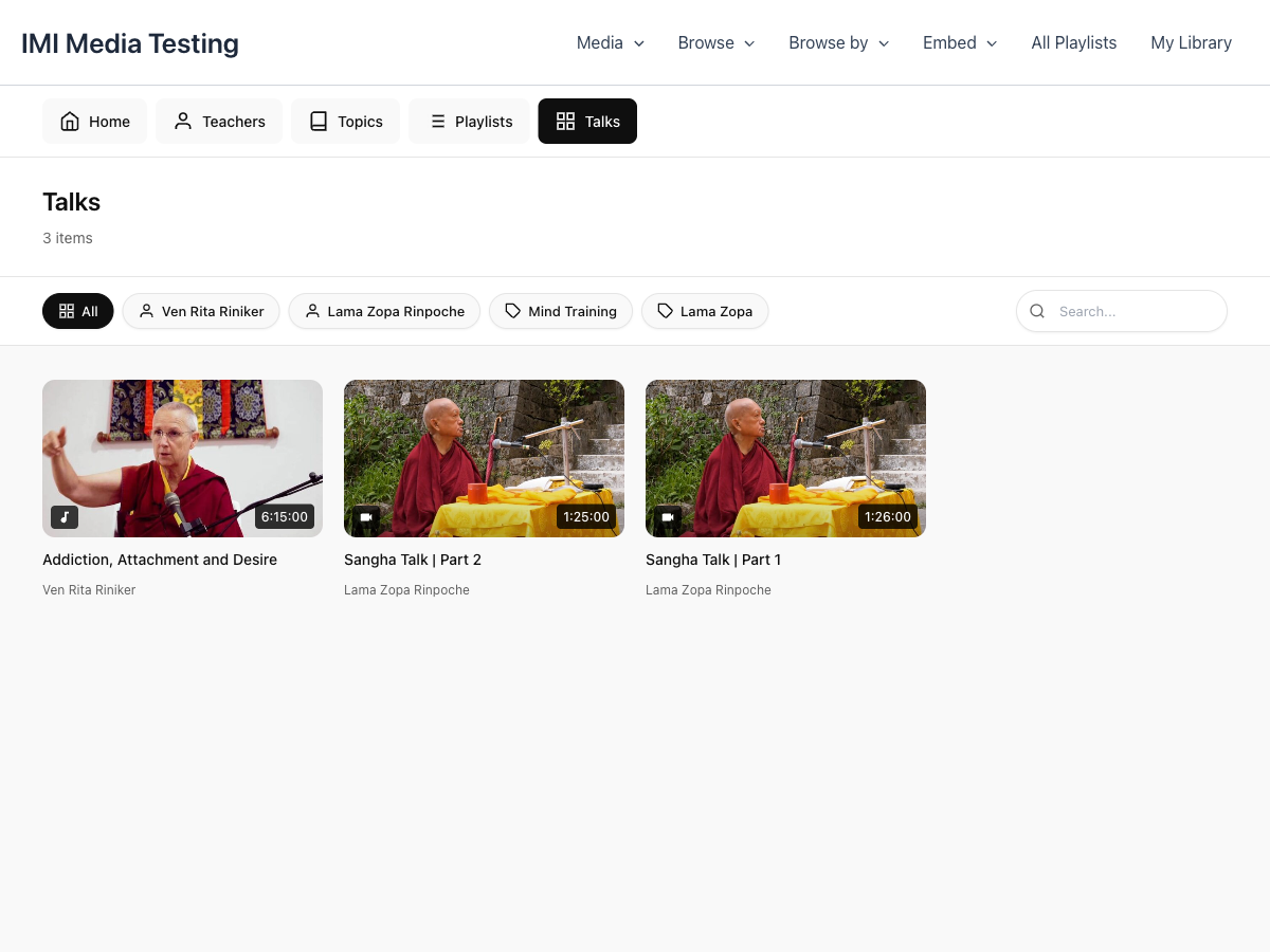 Media Archive - Teacher Page