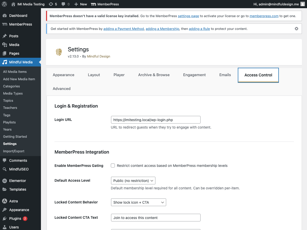 Access Control Settings