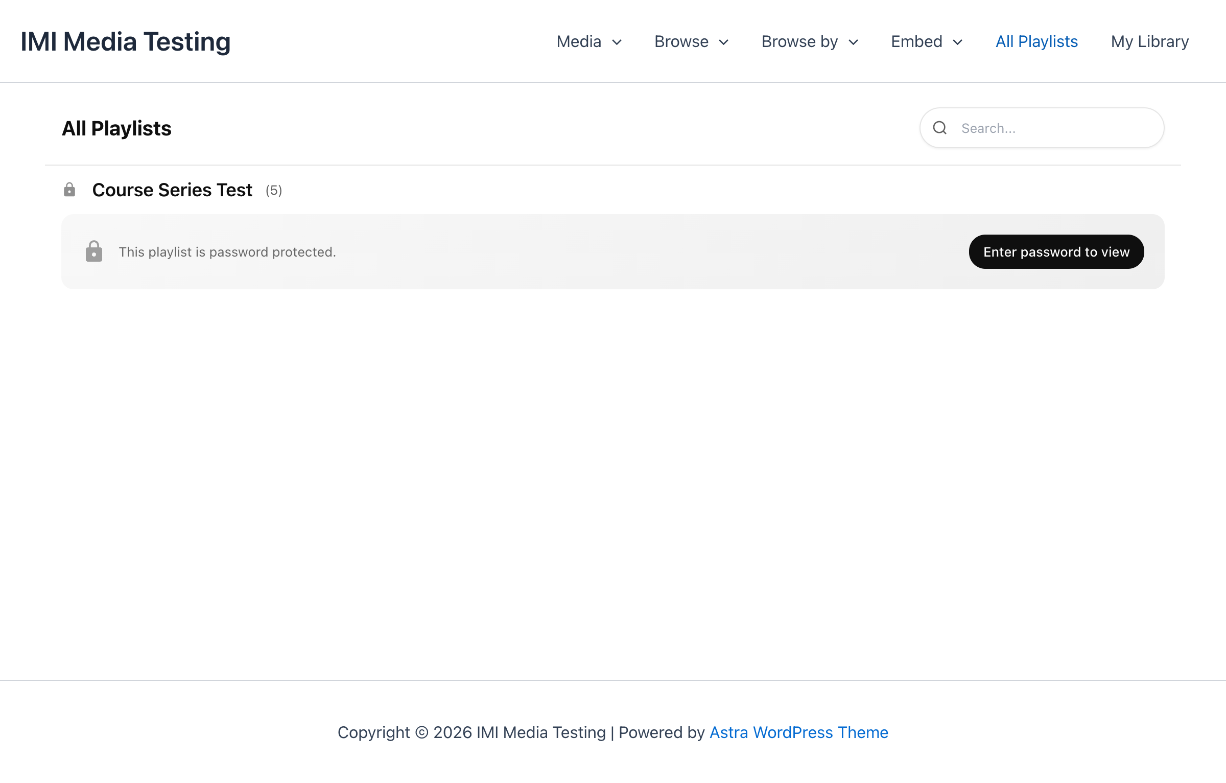 Password Protected Playlist